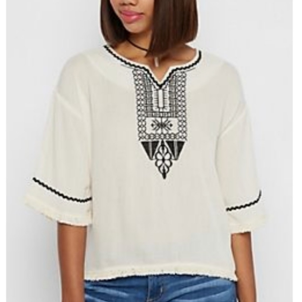 Wild Blue by Sadie Robertson Embroidery Top Size M